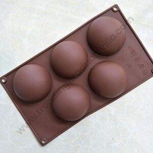 TPV® 5 Cavity Semi Sphere Half Circle Silicone Mould Tray Baking Mould