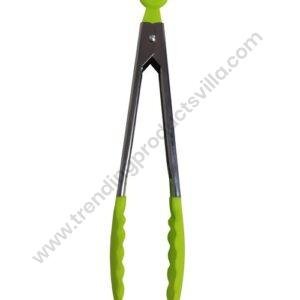 TPV® Non-Stick (10 Inch Size) Kitchen Food Tongs/Clip with Grip Handle Heat Resistant Silicone Tips for Barbecue