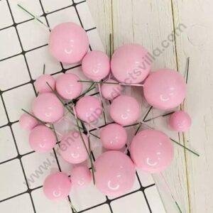 TPV® Cake Decorating Faux Ball Birthday Foam Topper Fancy Cake Decor Ball, Pink (20PCS)