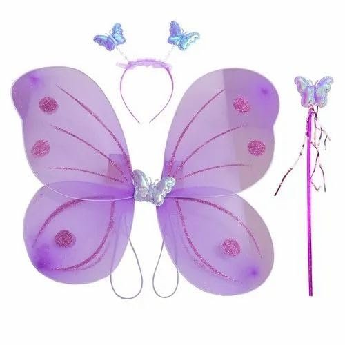 TPV® Fairy Butterfly Wings (Purple) | Costume for Baby Girls Birthday Party | Party Gift for Kids