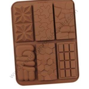 TPV® 6-Different Designs in one Chocolate Bars Making Mould Rectangle Shapes Protein and Chocolate bar Making Mould