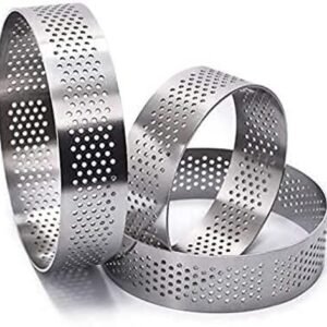 TPV® B3 Stainless Steel Non-Stick Food-Grade Perforated Porous Rounds Tart Ring, Cake Mousse Molds