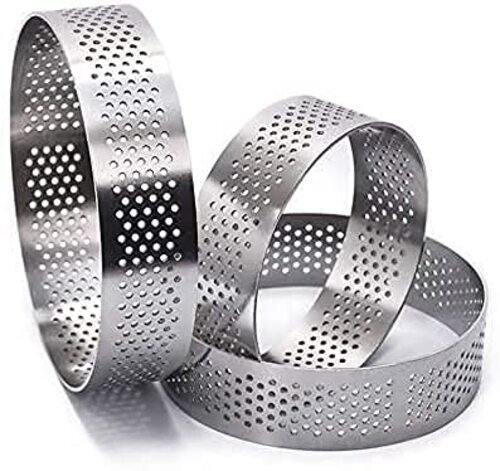 TPV® B3 Stainless Steel Non-Stick Food-Grade Perforated Porous Rounds Tart Ring, Cake Mousse Molds