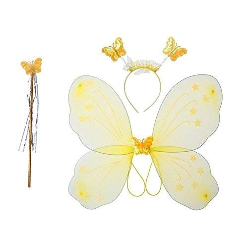 TPV® Net,Polyester Yellow Butterfly Wings -Yellow, Free Size, For Girls