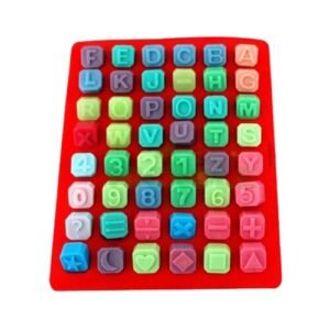 TPV® Silicone 48 Cavity Alphabet Letter Number Math Sign Chocolate Candy Ice Cube Tray Mold