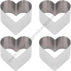 TPV® 4Pcs Set, Love Shape Cookie Cutter Stainless Steel Different Sizes
