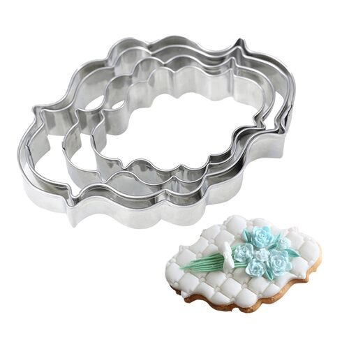 TPV® 4Pcs Plaque Frame Shape Stainless Steel Cookie Cutter,Cutter Bakeware Mould Biscuit