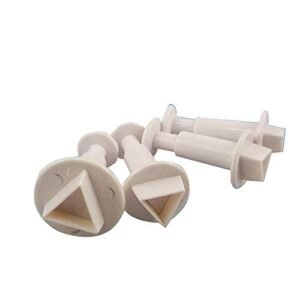 TPV® 4Pcs/ Triangle Plastic Shape Cake Plunger Cookie Cutter Mold Fondant Biscuit Decoration Tools Pastry Small Print Cutting Biscuits