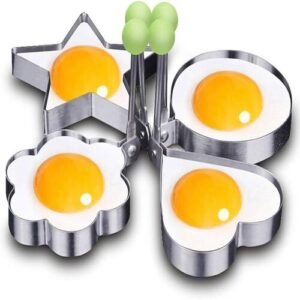 TPV® 4Pcs/Lot Stainless Steel Omelette Mould Device Love Surprise Eggs Ring Model Set Heart Shape Egg Mold Styling Tools1