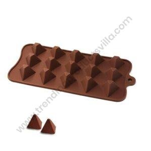 TPV® Mini Pyramid Ice Cube Chocolate Candy Cookies Tray Soap Silicone Mold 15-Cavity