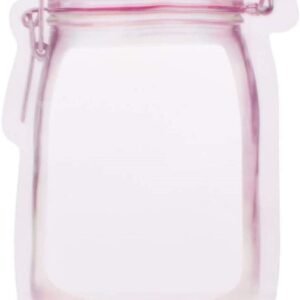 TPV® Plastics Jar Shaped Pouches with Zipper | Kitchen Fridge Storage Containers | Food Graded, Ziplock, Reusable, Air Tight medium size - Pack of 10