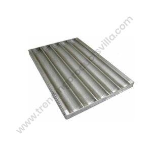 TPV® Non Stick Silver Aluminum Baguette Tray French Loaf Bread Tray for Baking Purposes -5 Slot Waves Large Tray