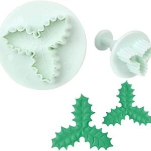 TPV®  Fondant Cake Mold Bakeware Holly Leaf Mold DIY Cake Decorating Tools Cookie Mould Plastic Plunger Cutter