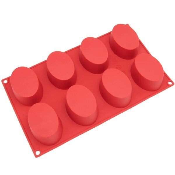 TPV® 1 Pc Silicone 8 Cavity Oval Mould Chocolate Soap Mould Baking Mould Soap Making Candle Craft (8 pcs Oval Mould)