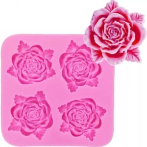 TPV® 4 cavity  Rose, Tulip Flower Silicone Fondant Molds for Chocolate Cookies Cupcake Cake Candy
