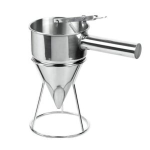 TPV® Stainless Steel Funnel Octopus Balls Tools With Handle & Rack, Pancake Batter Dispenser