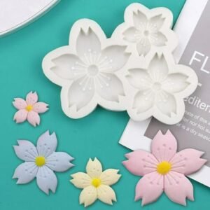TPV® 3 Cavity Sakura Flower Fondant Molds Plum Cherry Blossom Fondant Mould