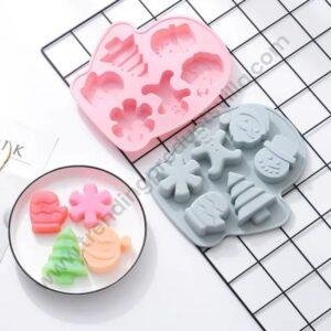 TPV® 6 Slot Christmas Silicone Molds, Large Size Xmas Baking Mold