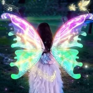 TPV® Electric Angel Wings with LED Lights, Musical, Adjustable Size, Multicolour