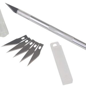 TPV® Detail Precision Pen Knife with 5 Interchangeable Sharp Blades for Carving & Mat Cutting Paper Cardboard Sheets Craft Razor Cutter