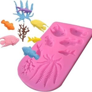TPV® 8 Cavity Silicone Fondant Sea Animal Mould Gumpaste Mold Cake
