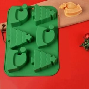 TPV®  6 Slot Christmas Silicone Baking Mold, Christmas Hat and Shoe, Shape Mold