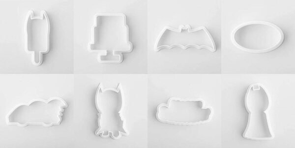 TPV®  8-Pieces Cartoon Shape DIY Cake Plunger Cutter, Biscuit Cutters Sugarcraft Cake Decorating, Batman Shape Cutter