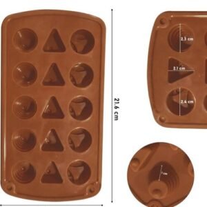 TPV® Silicone 15 Cavity 3 in 1 Multi Shaped Chocolate Mold | Baking Mould for Chocolate