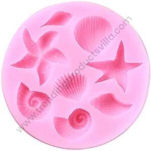 TPV® Seashell Starfish Conch Shape Cake Mould | Fondant Silicone Mold | 3D Clay DIY Mold