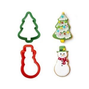 TPV® Christmas Cookie Cutter, 3D Xmas Theme Fondant Cutter, Cake Decorating Cupcake Mould Baking Biscuit Plunger Cutter