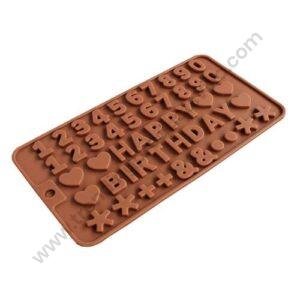 TPV® Happy Birthday Numbers Symbols Chocolate Mould | Silicone Candy Bar | Fondant DIY 3D | Ideal for Chocolate and Cake Decoration | Molds