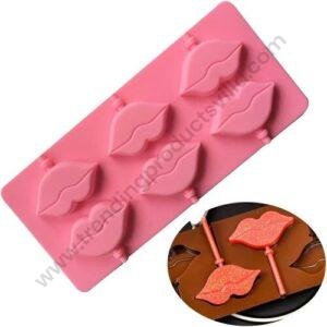 TPV® 6 Cavity Lips Shape Lollipop Silicone Chocolate Mould