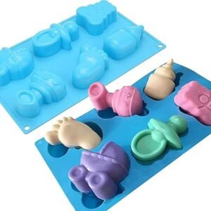 TPV® – 6 Cavity Baby Bottles, Baby Foot Silicone Chocolate Mould