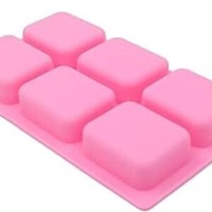 TPV® 6 Cavity Basic Square Design Homemade Melt And Pour Soap Cold Process Soap Muffins All Purpose Mould ; Soap Weight : Approx 120 Grams