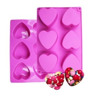 TPV® – 6 Cavity Big Heart Shape Silicone Mould