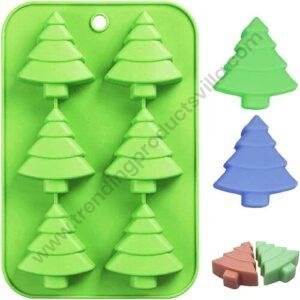TPV® 6 Cavity Christmas Tree Silicon Moulds Muffin Mould