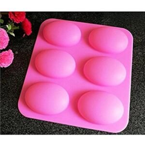 TPV® - 6 Cavity Easter Eggs Silicone Mould For Ice, Chocolate, Jelly, Soap, Colour-Random