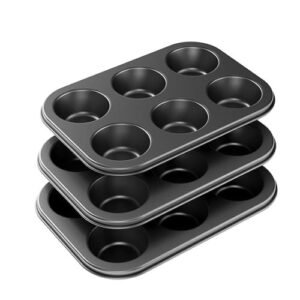TPV® – 6 Cavity Pack Of 3 Nonstick Muffin Pan, Carbon Steel