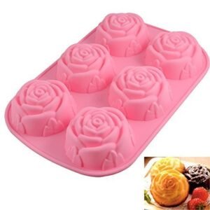 TPV® – 6 Cavity Rose Flowers Shape Silicone Mould