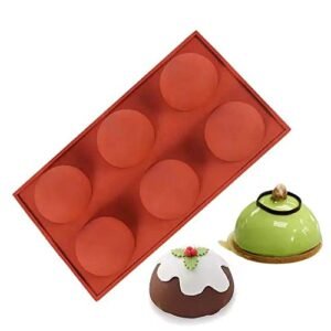 TPV® – 6 Cavity Round Cup Shape Silicone Chocolate Mould For Soaps And Chocolate Jelly Desserts Etc