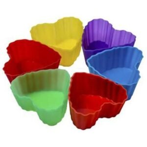 TPV® 6 Cavity Silicon Heart In Heart Muffin Cupcake Silicon Mould