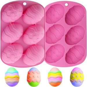 TPV® 6 Cavity Silicon New Easter Eggs Shape Cupcake Moulds Muffin Mould