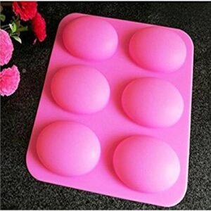 TPV® 6 Cavity Silicone Half Egg Shape Easter Moulds For Soaps Chocolate Jelly Desserts All Purpose Baking Mould (Soap Weight Approx: 70 Grams Per Cavity)