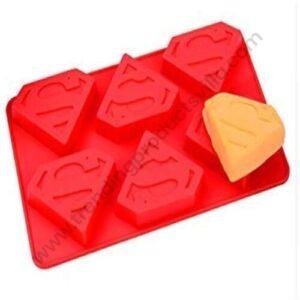 TPV® 6 Cavity  Superman Logo Silicon Moulds Muffin Mould