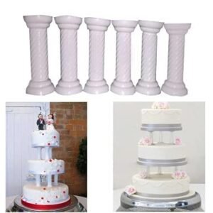 TPV® – 6 Pc Cake Plastic Pillar Square For Support Cake Tiers Of Celebration Cakes (7 Inch)