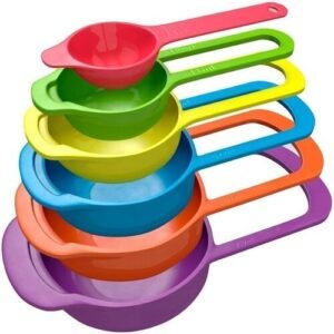 TPV® 6 Pcs Measuring Baking Spoons Cups Kitchen Tools Teaspoon Rainbow Colors Utensil