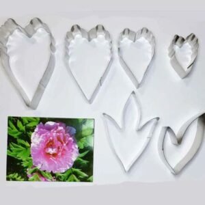TPV® 6 Pcs Stainless Steel Pivoine Arbustive Petal Cutter Set Bakeware Mould Biscuit Mould Set Sugar Arts Fondant Tools