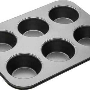TPV® 6 Slot Round Shape Aluminum Muffin Cupcake Mould Case Bakeware Pan Tray Mould Maker Mold Tray
