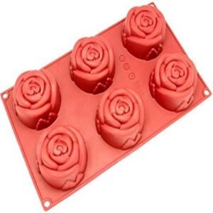 TPV® 6 In 1 Silicon Bakeware Rose Shape Cupcake Moulds Muffin Mould