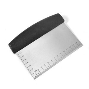 TPV®- Kitchen Baking Accessory Flour Pastry Cake Tool Scale Stainless Steel Pizza Dough Scraper Cutter 15 * 11.5Cm